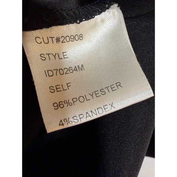 Tadashi Skirt 12 Shiny Satin Black Pencil Knee Length Stretch Classic Party - Picture 3 of 6